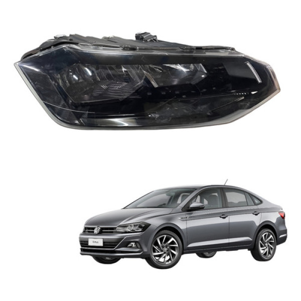 Farol Direito Vw Volkswagen Polo Virtus 2018 2022