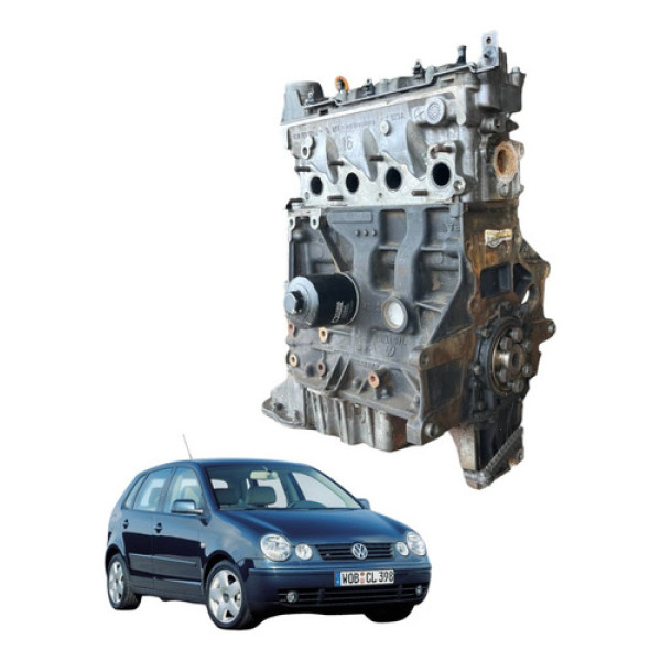 Motor Parcial Vw Polo 1.6 8v Gasolina 2003 2004