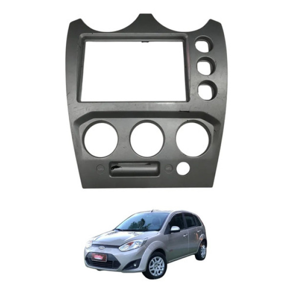 Moldura Central Ar Painel Ford Fiesta 2004 2009 2012 2014 Cinza Peça 1