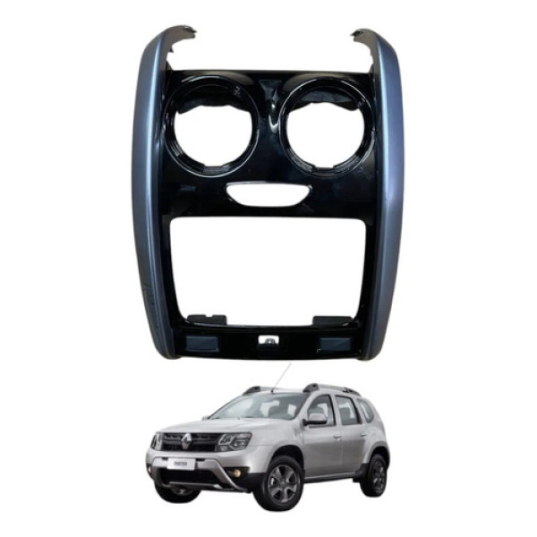 Moldura Painel Central 2 Din Renault Duster 2017 2018 2019 Preto