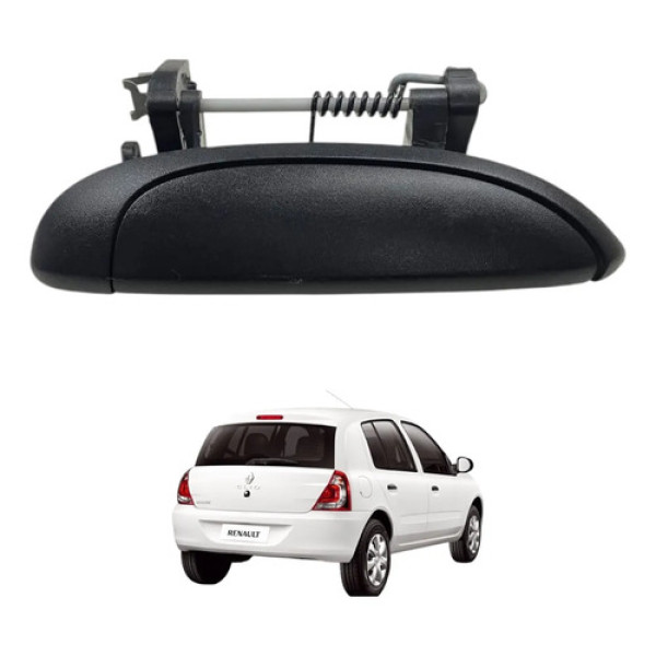 Macaneta Externa Traseira Direita Clio 2013 2014 2015 2016 Preto Traseira