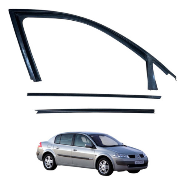 Kit Pestana Vidro Porta Diant Direita Megane 2007 2008 2009