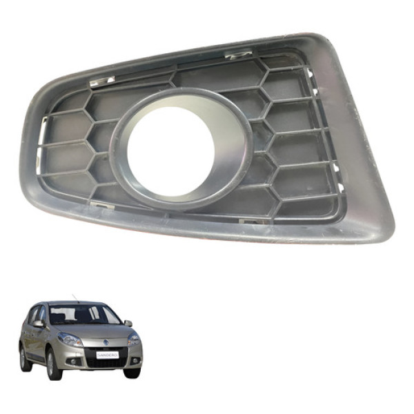 Moldura Grade Farol Milha Direito Renault Sandero 2008 2013