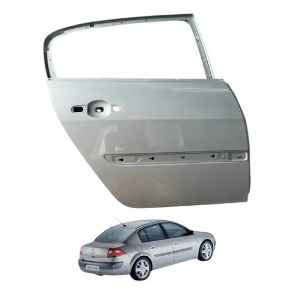Porta Traseira Direita Renault Megane 2007 2008 2009 2010 Traseira Direito Prateado