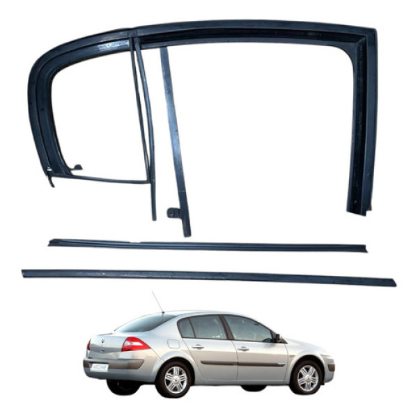 Kit Pestana Vidro Porta Traseira Direita Megane 2007 2008