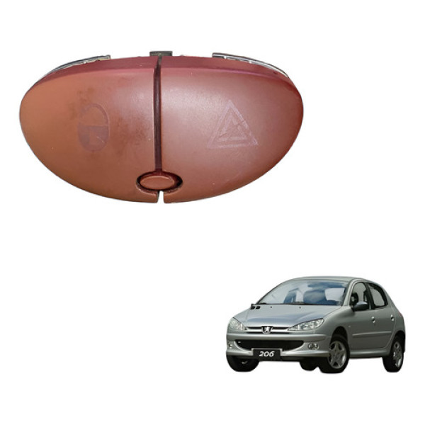 Botao Interruptor Pisca Alerta Trava Peugeot 206 2000 2010