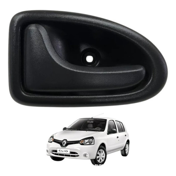 Macaneta Interna Diant Esquerdo Renault Clio 2013 2014 2015 Preto Dianteira