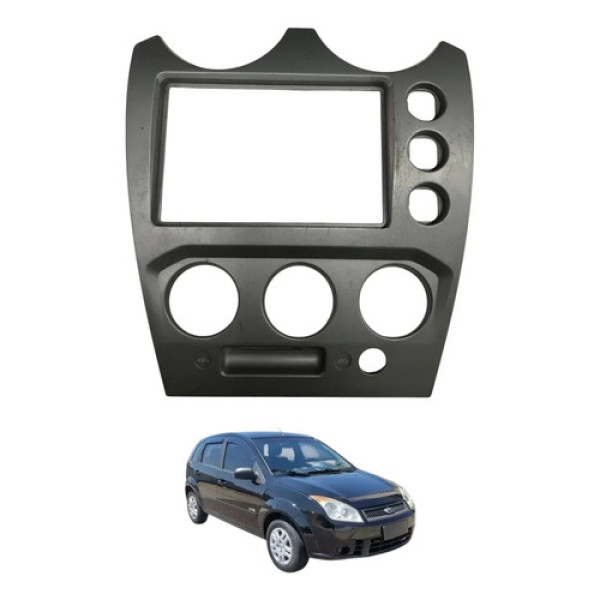 Moldura Central Ar Painel Ford Fiesta 2004 2009 2012 2014 Preto Peça 2