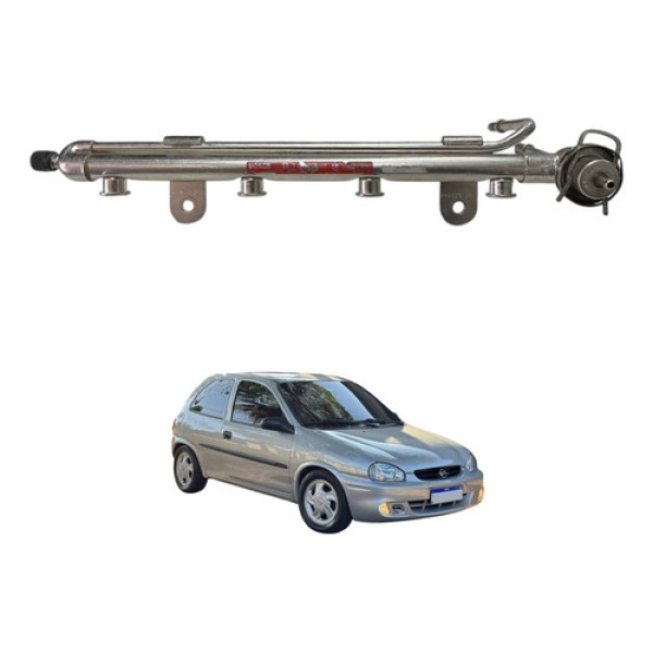 Flauta Com Regulador Pressao Gm Corsa 1.0 99 2000 2001 2002