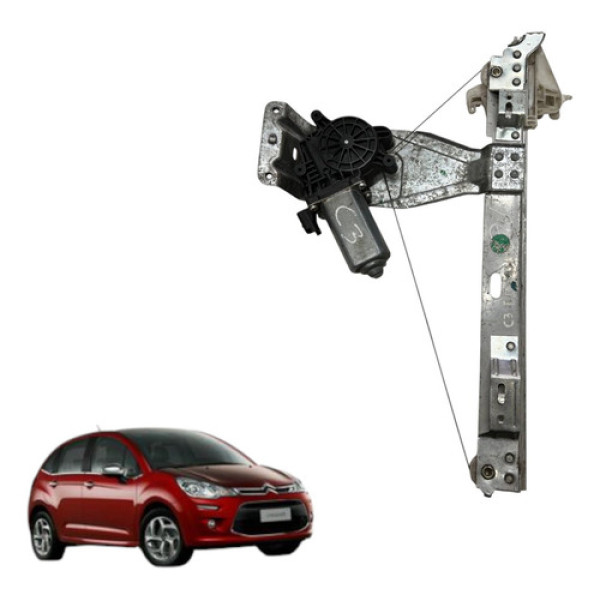 Máquina Vidro Elétrico Tras Esquerdo Citroen C3 2009 2012