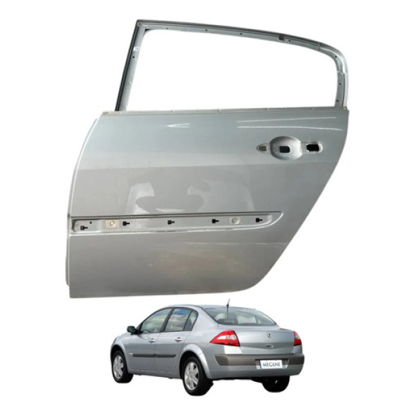 Porta Traseira Esquerda Renault Megane 2007 2008 2009 2010 Traseira Esquerda Prateado