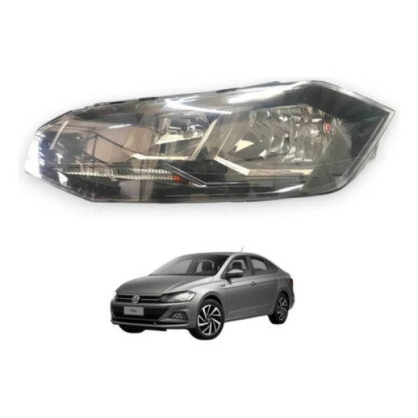 Farol Esquerdo Mascara Negra Volkswagen Virtus Polo 2018 22 Esquerdo/motorista